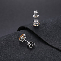 6.5mm 1 Ct Rouge Jaune Bleu Mossanite Vis Retour Boucles D'oreilles 925 Sterling Silver VVS Moissanite Diamant Oreille Stud pour Hommes Femmes