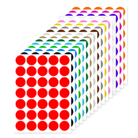 Étiquettes autocollantes A5 colorées à pois, imperméables, vierges, pour classification, écriture manuscrite, en vinyle/PVC, promotionnelles
