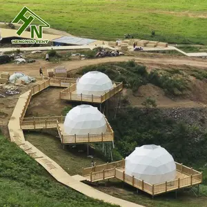 Thailand 6メートルTransparent Soundproof Geodesic Dome Tent Camping