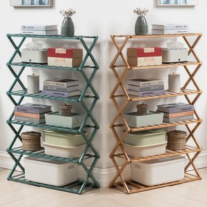 Folding <b>storage</b> <b>shelf</b>, no installation required, simple floor-standing bookshelf for living room, kitchen, bathroom, and - Product Image 5