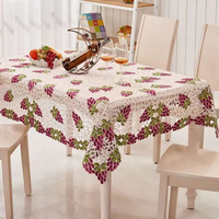 Nappe en satin vintage de haute qualité, faite à la main, avec broderie florale carrée, infroissable et facile d'entretien pour la salle à manger à domicile