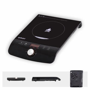 Placa de Inducción Portátil de un Solo Quemador, Placa Eléctrica con Control de Perilla y Pantalla LED, Cocina de Inducción de Sobremesa para el Hogar - Product Image 2