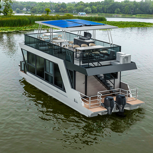 Yacht di Lusso dal Design Moderno per Sport Acquatici e Intrattenimento, Barca Abitabile in Alluminio con Motore Fuoribordo, Costruzione Saldata per Tour Panoramici sul <span class=keywords><strong>Lago</strong></span> - Product Image 3