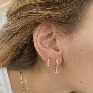 S925 Sterling Silver INS Geometric Round <b>square</b> <b>Diamond</b> All-match <b>Earrings</b> - Product Image 3