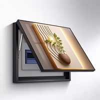 Décoration murale abstraite moderne de luxe léger avec motif végétal 50x40cm, cache-boîtier électrique escamotable hydraulique pour la décoration intérieure