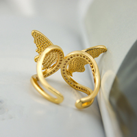 Bijoux arabes, bijoux en or, bague ouverte réglable, bague papillon pour femmes