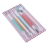 Kit de Sculpture en argile plastique, outils de modelage, en argile polymère, glaçage, avec coupe-treillis, décoration de gâteau, 5 pièces