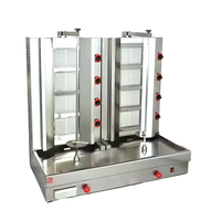 Machine à kebab au gaz en acier inoxydable à trois/quatre/cinq têtes, gril à shawarma automatique, écologique, pour restaurants et hôtels modernes