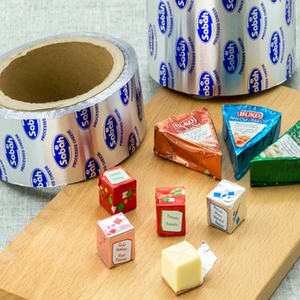 Laca de sellado térmico laminada a baja temperatura personalizada, papel de aluminio, embalaje de queso, papel de regalo, <span class=keywords><strong>película</strong></span> de envoltura de mantequilla de margarina - Product Image 6