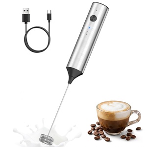 Espumador de Café Duradero, Batidor de Huevos de Acero Inoxidable, Herramientas de Cocina, Batidor de Huevos Recargable USB, Espumador de Leche - Product Image 1