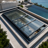 Maison en verre innovante préfabriquée modulaire avec fenêtre coulissante en alliage d'aluminium, résistante aux ouragans et à l'isolation thermique, pour sous-sol