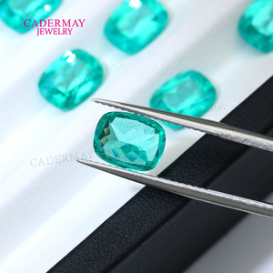 Cadermay Neon Paraiba Tourmaline Cushion Cut Loose Stone Green Synthetic Gemstone For Jewelry Making - Product Image 2