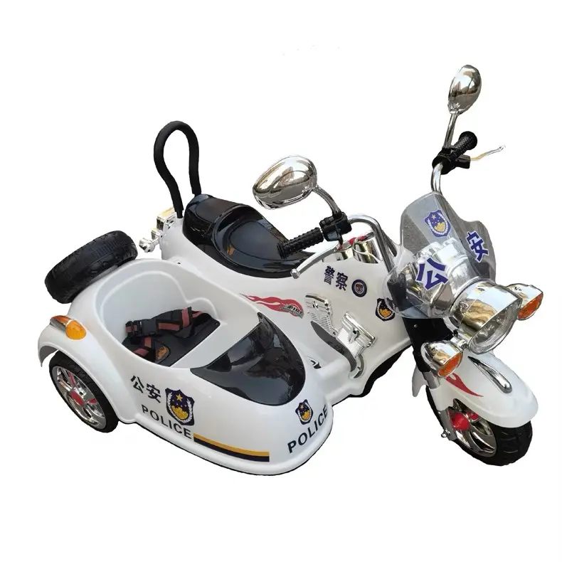 Sepeda Motor Polisi Elektrik Anak-anak, Daya Baterai Murah Lampu Strobo Depan Sepeda Motor Polisi