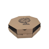 Boîte d'emballage à pizza octogonale flexographique en carton ondulé kraft avec logo personnalisé du fabricant, boîte à pizza écologique et bon marché