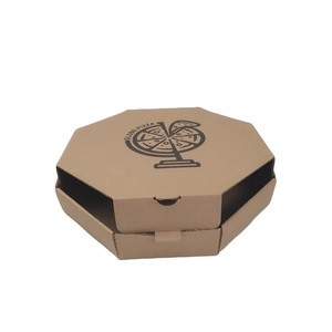 Caja de embalaje de pizza octogonal flexográfica de cartón corrugado Kraft con logotipo personalizado del fabricante, caja de pizza ecológica y barata - Product Image 4
