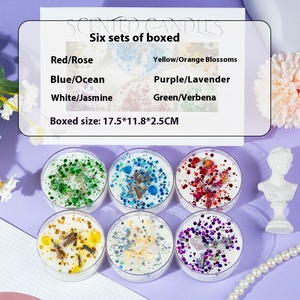Vela Aromática de Cera de Soja con Lentejuelas de Flores Secas y Cristales, Adornos de Conchas, Hecha a Mano, Set de Regalo para el Día de la Madre - Product Image 6