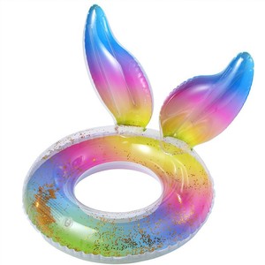 TANYOZHE Mermaid Tail Inflatable Ring 70-120cm <b>Rainbow</b> Adult Swimming Float Water Toy - Product Image 1