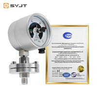 SY YXC 100mm 0.5%FS SS 316L Switch Contacts Stainless Steel Barometer Pressure Gauge with Flange and Wire Contacts