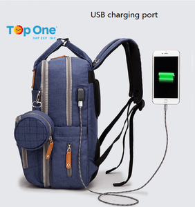 Top One nouveau tissu imperméable personnalisé Usb humide multifonction femmes maternité maman Nappy bébé soins sacs sac à dos sac à couches - Product Image 4