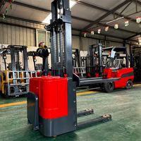 Transpalette Électrique Autoporté KCCL 1,5 Tonne, Hauteur de Levage 1,6-5m, Chariot Élévateur Entièrement Électrique pour Entrepôt