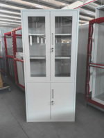 Vitrina Moderna de 2 Puertas de Vidrio, Gabinete de Acero para Archivos y Bebidas Alcohólicas, Organizador de Muebles para el Hogar, Proveedor Mayorista