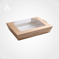 Boîtes en papier recyclables avec fenêtre pour frites, poulet, hamburgers, salades, sandwichs, emballages alimentaires de qualité alimentaire