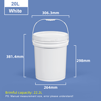 Ember Plastik PP Berkualitas Tinggi Grosir 18L 20L 5 Galon, Ember Tugas Berat Dengan Tutup dan Pegangan, Logo Kustom, Drum Cat