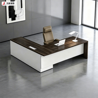 JIUSHUN - Mobilier de bureau moderne sur mesure OEM - Ensemble de bureau en forme de L pour dirigeant, PDG, bureau de direction