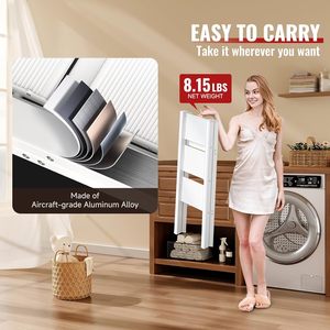 <span class=keywords><strong>Escabeau</strong></span> pliant en <span class=keywords><strong>aluminium</strong></span> à 3 <span class=keywords><strong>marches</strong></span>, antidérapant, robuste, avec <span class=keywords><strong>marches</strong></span> <span class=keywords><strong>larges</strong></span>, léger, portable, pour la maison, la cuisine, gain de place - Product Image 5