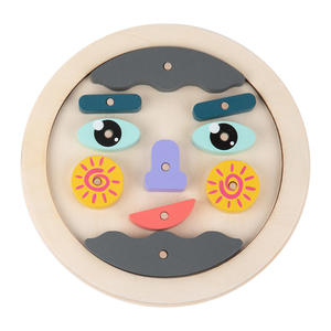 Puzzle in Legno con Espressioni Facciali Cambianti, Blocchi Educativi per lo Sviluppo <span class=keywords><strong>Sociale</strong></span> ed Emotivo dei Bambini - Product Image 1