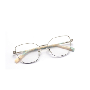 Mode polygone métal haute qualité <span class=keywords><strong>LE</strong></span> marque femmes lunettes optiques Anti-lumière bleue lunettes pour toutes les formes de visage Logo personnalisé - Product Image 6