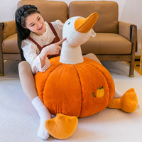 Boneka Plush Ultra Lembut Isi Kapas PP Desain Labu Angsa Putih Berbagai Ukuran, Hadiah Ulang Tahun yang Menenangkan, Mainan Mesin Cakar, Unisex