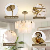 Lustre Moderne en Verre Doré Nuageux, Créatif, à 2 Niveaux, Suspension de Luxe en Cristal pour Chambre et Salon