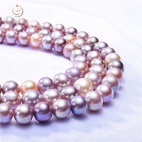 Collier de perles d'eau douce naturelles Edison vintage et de couleur rose et lavande de 12 à 14 mm en gros, provenant de Chine