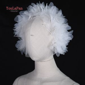 YouLaPan VA21 elegante pelo flor velo blanco 3D flor corto velo de novia Floral velo <span class=keywords><strong>Boda</strong></span> Cosas Para <span class=keywords><strong>Boda</strong></span> - Product Image 1