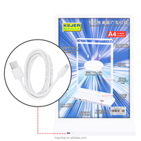 Panneau d'affichage LED pour restaurant Boîte à lumière publicitaire rechargeable A4 Double face Support d'affichage LED Boîte à lumière LED Porte-enseigne