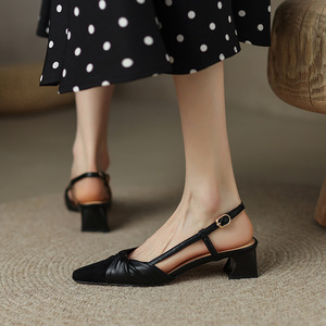 Ingrosso donna scarpe pump nuovo Designer <span class=keywords><strong>tacco</strong></span> alto a punta <span class=keywords><strong>medio</strong></span>-parola cintura moda <span class=keywords><strong>sandalo</strong></span> donna - Product Image 4