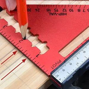 Règle triangulaire métrique en alliage d'aluminium de 7 pouces pour le travail du bois, équerre rapide, rapporteur d'angle, outils de mesure avec bulle - Product Image 5