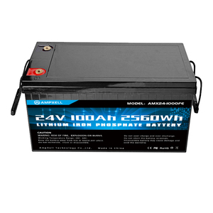 Batería de Fosfato de Hierro y Litio de 24V 100ah 2.5 Kwh, Precio Competitivo OEM, AMX24-2000FE 24v 100ah 2.5kw - Product Image 2
