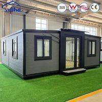 Casa Modular Prefabricada Moderna de 20 pies, 2 Dormitorios, Estructura de Acero, Expandible, Tipo Contenedor, con Sala de Estar y Oficina en Casa