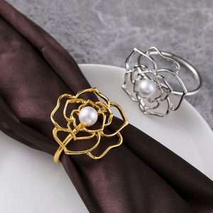 Meilleur Style Anneaux En Métal Porte-Serviette Perle Perlée Usine Personnalisé Ronds De Serviette De Mariage Hôtel Restaurant - Product Image 6