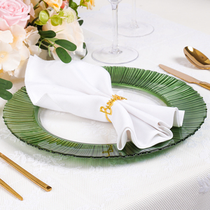 Bộ của 4 rõ ràng Glass Bộ sạc tấm với vàng bạc cam xanh đen TRIM cho các sự kiện đám cưới - Product Image 4