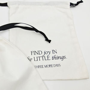 Low MOQ Organic Cotton Drawstring Earrings <b>Gift</b> <b>Bag</b> Custom Logo Silk Screen Printed Canvas <b>Fabric</b> Pouch Recyclable Jewelry - Product Image 6