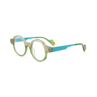 Monturas Ópticas de Acetato Premium Unisex, Gafas Redondas Vintage Transparentes de Color, Lentes de Moda al por Mayor