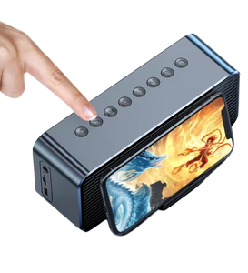 Réveil double alarme avec mini haut-parleur sans fil, <span class=keywords><strong>radio</strong></span> FM, veilleuse, affichage de la température et prise en charge de carte TF - Idéal pour la maison et la chambre - Product Image 2