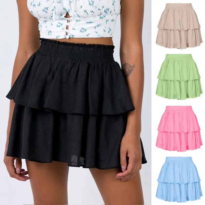 Womens Skirts Solid Mini Skirts for Girls Female Short Skirts Clothing for Women Solid Color Girls Casual
