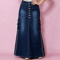 Jupe longue cargo en jean taille haute sexy pour femmes grandes tailles, style européen et américain, personnalisable en usine, OEM ODM, vente en gros
