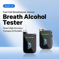 Nuevo Alcoholímetro Conectado de Alta Precisión Electroquímico Airsense H3, Alcoholímetro Portátil Nocturno con Pantalla TFT IPS Negra
