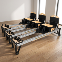 Máquina de Pilates Reformer de Aleación de Aluminio con Resistencia de Resorte Ajustable, Plataforma Antideslizante y Estructura Robusta y Estable
