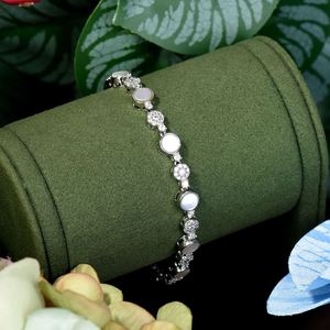 Hibide สร้อยข้อมือเพชรสังเคราะห์ทรงกลมคุณภาพสูงสำหรับผู้หญิงเครื่องประดับงานหมั้นสำหรับเจ้าสาว B-191 - Product Image 3